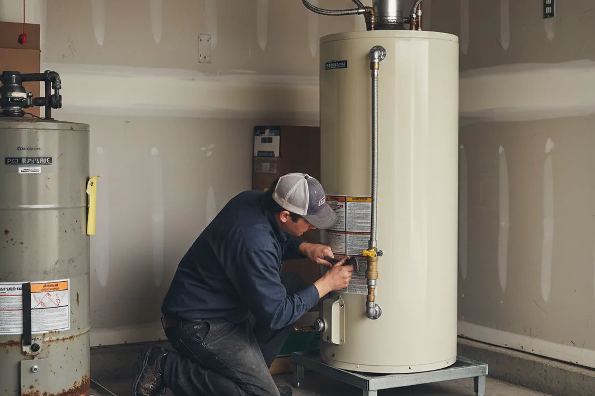 Water heater and shutoff valve replacement in Nesmith