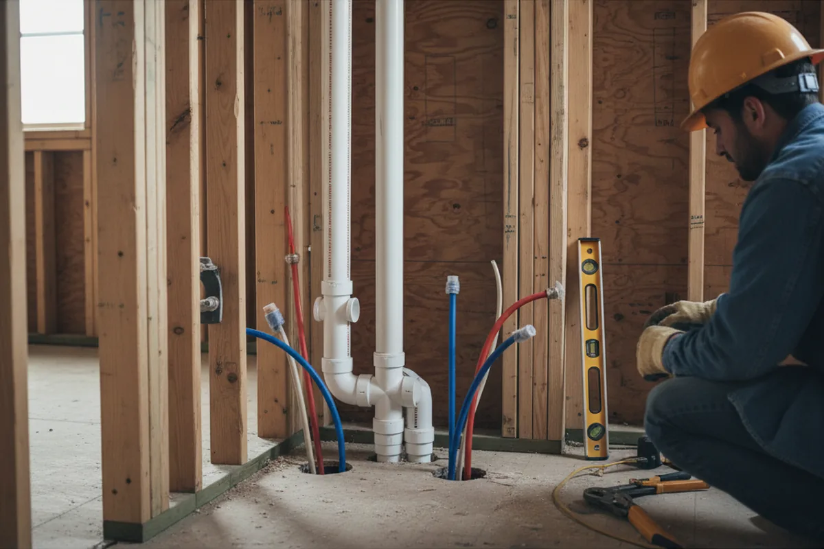 Drain and supply rough-in during Toilet Repair and Installation in Nesmith